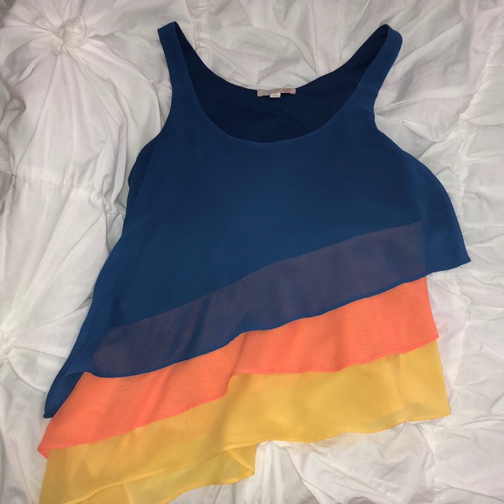 Chiffon Multicolored Ruffled Top - Picture 2 of 2